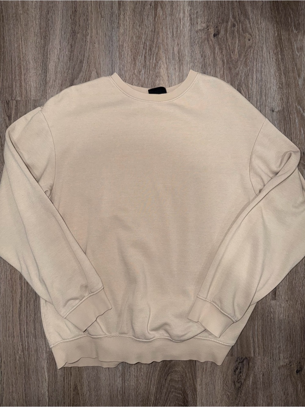 H&M Men's Crewneck Sweatshirt in Light Cream